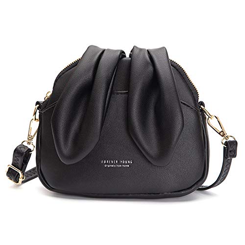 Women Cute Soft Faux leather Dome Crossbody Bag Shoulder Bag Rabbit Ear