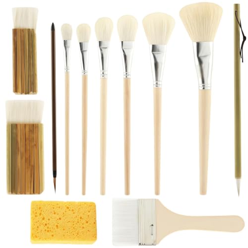 Cepillos de esmalte de cerámica y pintura acrílica para talleres caseros en set de 12 piezas 2