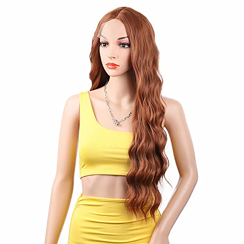 FORCUTEU Long Auburn Wigs for Women Long Wavy Auburn Wig Long Light Auburn Wig Heat Resistant Synthetic Wigs for Daily Party Use(Light Auburn 30inch) - Thumbnail 4