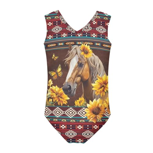 Image of Xpyiqun Swimsuits for Girls 3-14 V Neck Sleeveless Bathing Suit Summer Sport One Piece Swimwear Beach Swimming