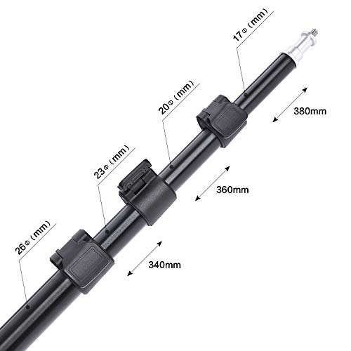 FOSOTO 75"/191CM Trípode Soporte de Luz Led Iluminación Fotográfica Ligero y Plegable con blosa de Transporte, para Aro de Luz Altavoz Parasol Softbox Proyector Reflector Estudio Fotográfico ect - imagen 3