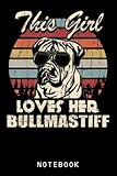 bullmastiff girl cool vintage retro for dog mom journal notebook: adorable dog journal notebook, cute puppy, great gift dog notebook for teens, girls, kids who love dog