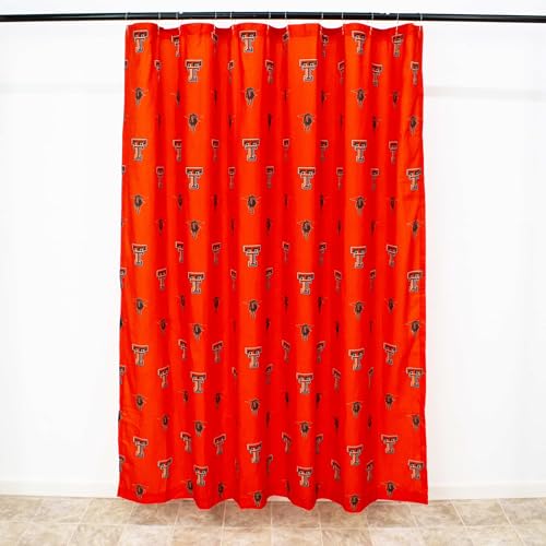 Image of College Covers Everything Comfy Texas Tech Red Raiders Bright and Colorful Shower Curtain Cover 70 inch x 72 inch