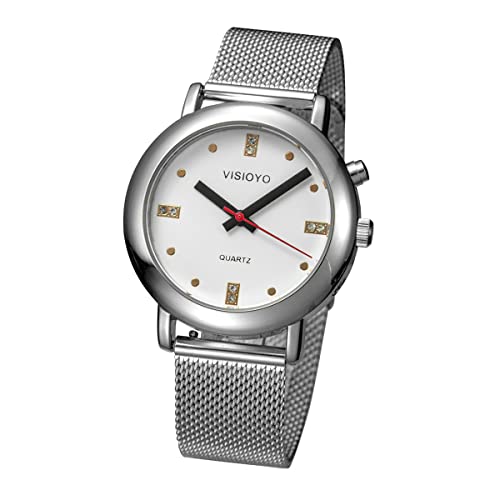 VISIONU Reloj Parlante Analógico con Alarma Anuncio de hora y fecha en francés para Ciegos y personas con discapacidad visual