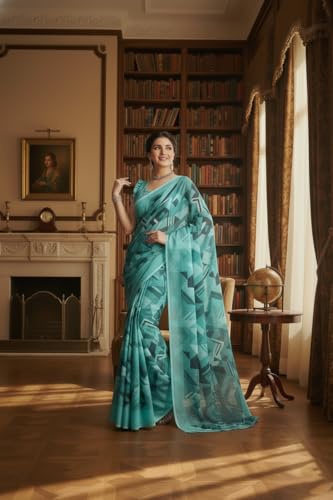 Image of Yashika Women's Georgette Printed Saree with Blouse Piece for Traditional Ethinic Wear Sari