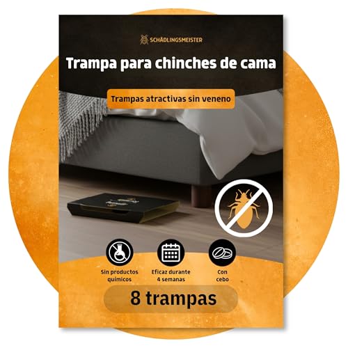 Trampa para chinches – 8 unidades – Con sustancia atrayente – Eficaz hasta 4 semanas – Para determinar la necesidad y controlar la infestación – Sin químicos – Contra Cimex lectularius y C. hemipterus