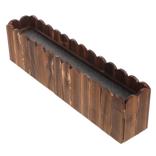 DOITOOL Wooden Window Flower Boxes Picket Fence Planter Box 19.29 X 5.11 X 3.54 in Rectangular Window Box for Balcony Home Garden Wedding Party Office Decor 1 Pack