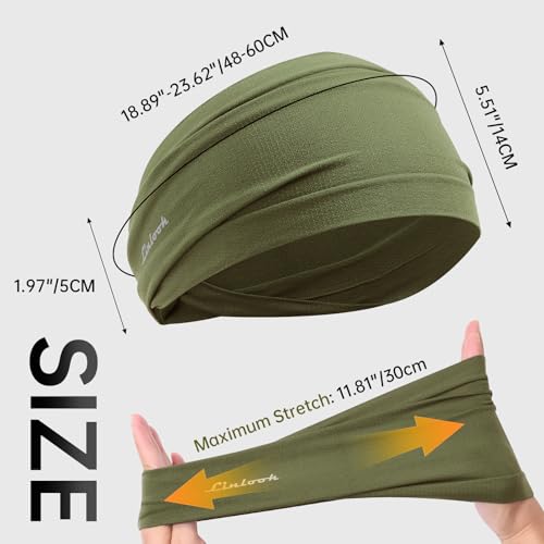 Image of Running Headband for Men and Women - Wide Moisture Wicking Sweatbands for Fitness, Running, Hiking, Cycling, Yoga, Basketball