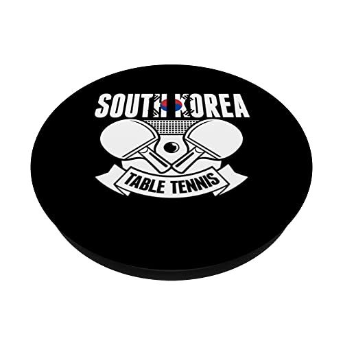 South Korea Ping Pong Lovers Korean Table Tennis Supporters PopSockets Swappable PopGrip, Black - Image 2