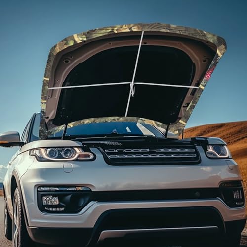 Image of Car Hood Cover Protector Stretchable Car Hood Wraps Auto Banner Bear American Flag Auto Decorative Accessories for Compact Sedans SUV Trucks (59x39 Inch)