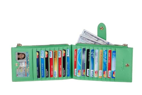 Image of Travelambo RFID Wallet Women Large Size Bifold Multi Card Wallet Case with Zipper Pocke Credit Card Holder for Women