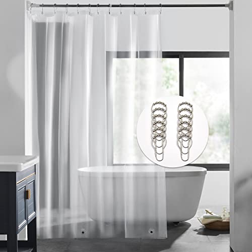 Lovtex Clear Shower Curtain Liner With 12 Hooks - 72" X 72" Peva Lightweight 4G Shower Curtain For Bathroom Shower (4G Clear With 12 Hooks, 1Pc) #TOP27