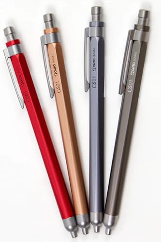 Image of OHTO GS01 Silver Quick Dry Roller Gel Pen 0.5mm Needle Point Tip | Premium Aluminum Body, Refillable Black Ink Pen for Office, Journaling, Writing & Gifts | AP- Certified Japan