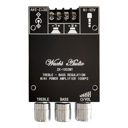 Louttary -1002MT - Tarjeta de amplificador de potencia Bluetooth 5.0 Kit de tarjeta de amplificador de canal 100 W con protección cortocircuitos control APP fácil instalación