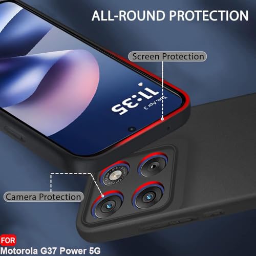 Image of TheGiftKart Sleek Back Cover Case for Motorola Moto G37 Power 5G | Slim Fit Protective Design | Ultra Matte Finish | Camera Protection Bump | Soft Back Cover Case for Moto G37 Power (Silicone, Black)