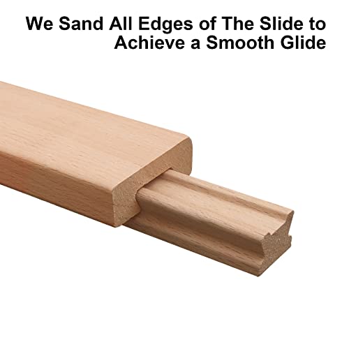 2Pcs Wooden Drawer Slides,35Cm Classic Wood Center Mount Guide Track (14'') #TOP2