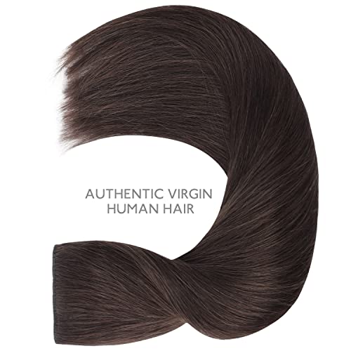 Image of WENNALIFE Wire Hair Extensions Real Human Hair 18 inch 95g Light Dark Brown Remy Wire Hair Extensions Invisible Transparent Fish Line Straight Real