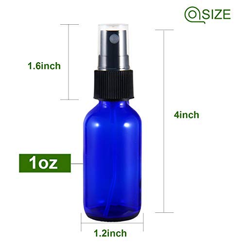 Glass Spray Bottle, YULEER 1oz Spray Bottles for Cleaning Solutions, Hair, Essential Oils, for Home use, for travel, Pack of 24