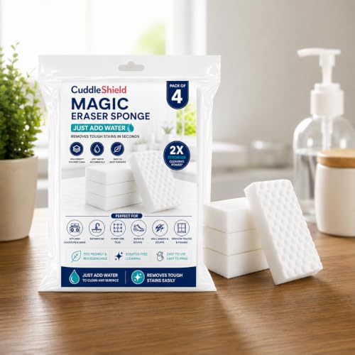 Image of Multi-Surface Cleaning Sponge Magic Eraser, White, Pack of 4