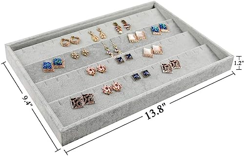 Image of Earring Velvet Jewelry Drawer Organizer Tray Stackable Tray