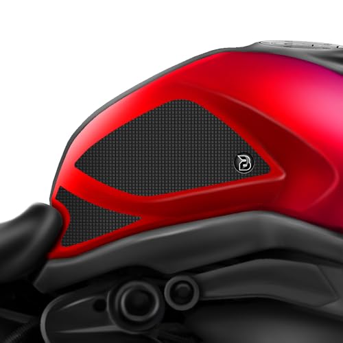 BLOQ motorrad Traktion Tank Griff Pads kompatibel mit DUCATI MONSTER PLUS (2021-) Tacky Grip - Schwarz