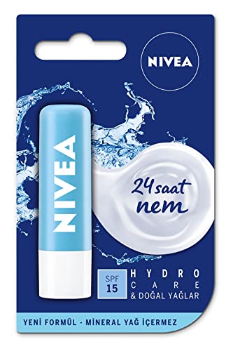 Hydro Care Dudak Bakım Kremi, 24 Saat Nem, Aloe Vera, Saf Su ve Doğal Yağlar, Spf 15, Gün Boyu Dudak Bakımı (4,8g)