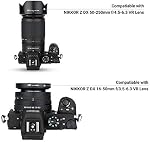 (1+1) Vis sur + Baïonnette Lens Hood Shade pour Nikon Z50 Kit double objectif (Nikkor Z DX 16-50mm & 50-250mm) Remplace HN-40 et HB-90A Hotte d'objectif