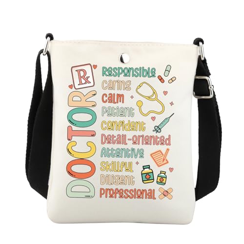 BNQL Bolsa tiracolo para médicos, presente de dia do médico, presente de remédio, agradecimento, presentes para médicos, bolsa de ombro