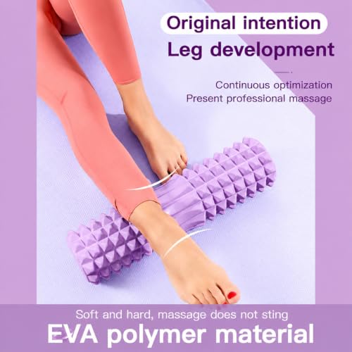 Image of Foam Roller for Exercise & Gym | Deep Tissue Muscle Massage Roller for Back, Neck, Calf & Thigh Pain Relief | Yoga, Stretching, Recovery & Fitness Workout Equipment | 33cm (Red)