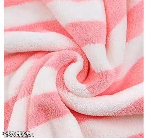 Image of Microfiber Towels for Bath-Stripes Bath Towel for Men and Women-Soft Coral Fleece Towel with Hook Quick Dry Super Absorbent-70 x 140 cm (multicolor Pack of 2)|KHO-P391