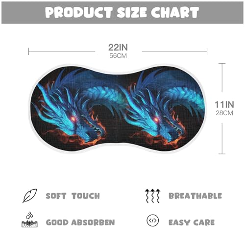 Kigai Dragon Baby Muslin Burp Cloths 2 Pack, Soft 4 Absorbent Layers Cotton Burp Rags for Newborn Girls Boys2