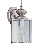 Designers Fountain 1101-PW Beveled Glass Outdoor Wall Lantern Sconce, 13 in H, Pewter