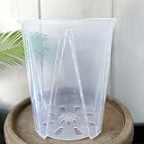 karenplantsplants™ 7" Clear Tall Plastic Nursery Pot with Slotted Air Vents (Clear - 5 Pack)
