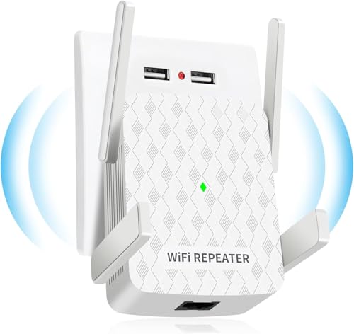 WiFi Extender Booster, 1200Mbps WiFi Booster, 5GHz & 2.4GHz Dual Band WiFi Range Extender with...
