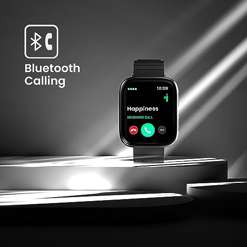 Image of HearFit Rex 1.90 inch Display Smart Watch, Bluetooth Calling, 120+ Sports Modes, Health Suite, Voice Assistance (Black)