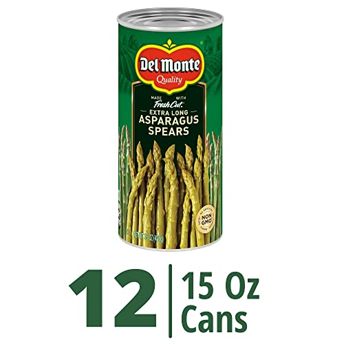 DEL MONTE FRESH CUT Harvest Selects Extra Long Asparagus Spears, Canned Vegetables, 12 Pack, 15 oz Can