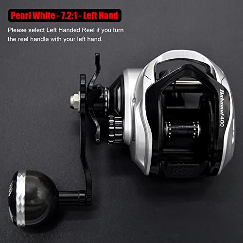 Camekoon Bahamut 400 Baitcaster Reels, Large Capacity For Jigging, 10+1 Stainless Steel Bearings, 35 Lbs Drag, 7.2:1 Smooth Gear Ratio, Carbon Fiber Frame And Side Covers, Baitcasting Fishing Reel #TOP1
