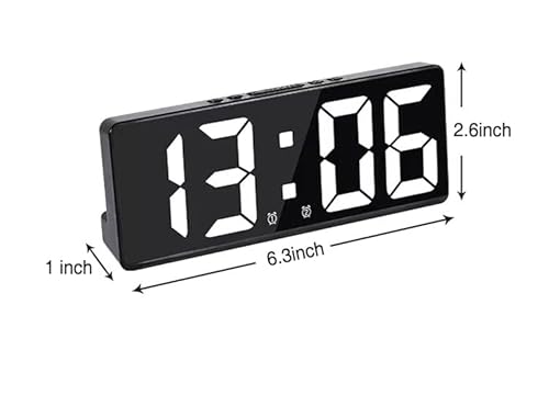 Digital Dual Alarm Clock，Large Display Easy To Set Loud Led Clock，Date, Indoor Temperature，Adjustable Brightness, Applicable To Bedroom,Office,Kitchen #TOP6