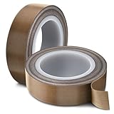 Flexzion High Temp Teflon Tape for Impulse Sealer, Vacuum Sealer, Heat Sealing, Food Packaging & Industrial Use - Teflon Fiberglass PTFE Tape, 20mm x 10m (0.8in x32.8 Ft)