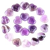 10 PCS Heart Amethyst Crystals Natural Polished Green Aventurine Stone Heart Love Carved Healing Crystal Worry Stone