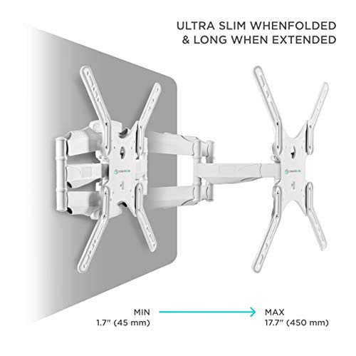 Onkron Tv Mount Full Motion Tilt Swivel Wall Bracket 35 To 60-Inch Led Lcd Flat Panel Tvs Vesa Up To 400 X 400 Mm M5 White #TOP3