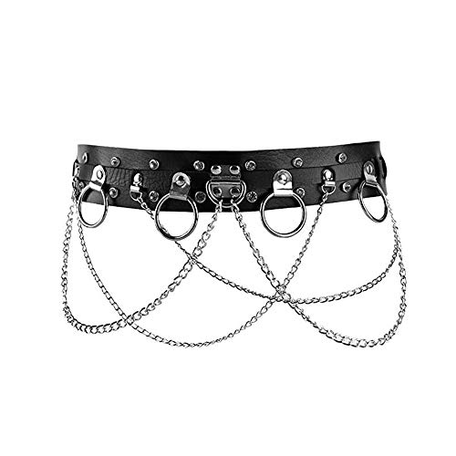 Sexy Leather Gothic Punk Waist Belt Women's Body Chain Belt Adjustable #TOP4