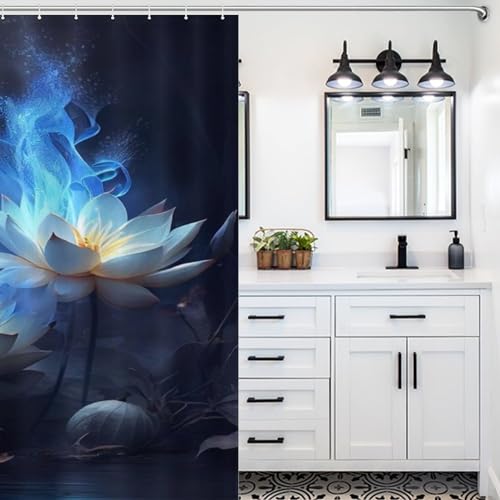 Rideau de douche lavable en machine pour garder le sol de la douche sec