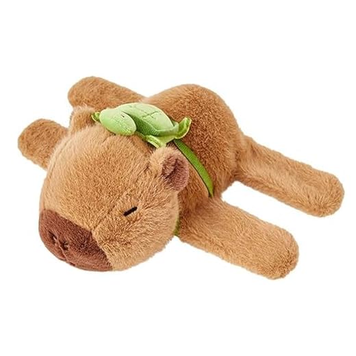 GWAWG Capybara de peluche juguete Snap pulsera con mochila de tortuga, Capybara de peluche bandas de tapicería, Capybara juguete, Snap pulsera regalos para niñas niños