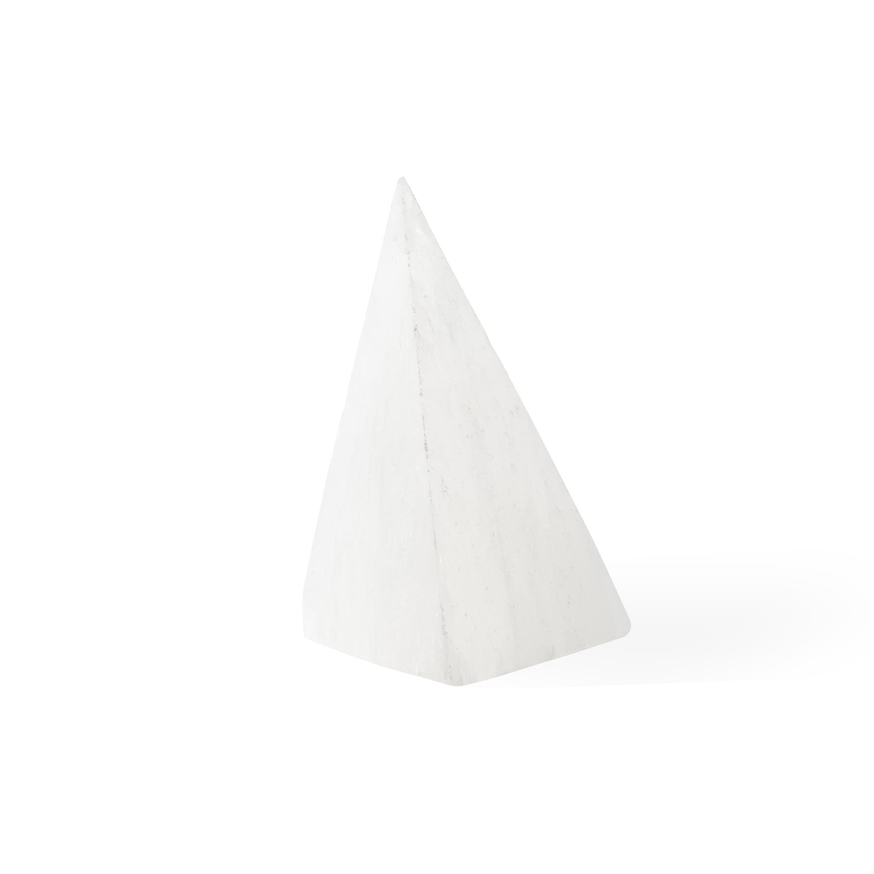 Myga Women's Pyramid Selenite Crystal Tower - Natural Raw Crystal Mountain Pillar Mineral Rock Ornament For Meditation, Reiki, Positive Energy, Chakra & Spiritual Healing - 6Cm, White Selenite