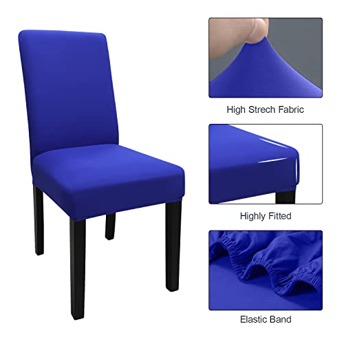 Keyroal Dining Room Chair Covers Set Of 6, Stretch Solid Color Parsons Chair Slipcovers Spandex Removable Washable Kitchen Chair Protector Cover For Dining Room, Hotel, Ceremony(Lake Blue) #TOP3