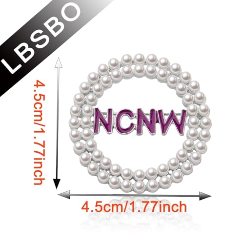 Image of CENWA Sorority Brooch Gift Purple and white Pearl brooch Pin Sisterhood Sorority Jewelry for Women