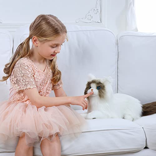 Image of CU-MATE 20 inch Adorable Stuffed Animals Cat -Handmade Plush Soft Cat -Present Gift for Boys /Girls (Brown and White Ragdoll Cat)