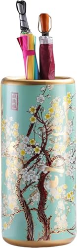 Ceramic Umbrella Stand - Multifunctional Painted Porcelain Freestanding Cane for Home Office Entrance Indoor