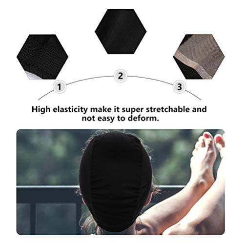 PIXNOR 3Pcs Estilo Cúpula Tampas Peruca Ultra Stretch Boné de Pano Fazer Perucas Tampas Peruca Acess